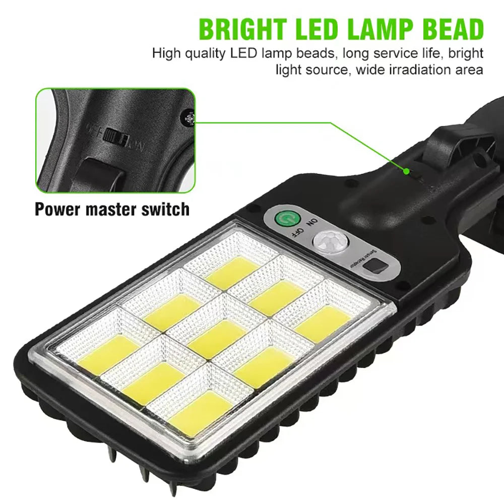 Solar Outdoor LED Wall Light with Human Body Waterproof 3Modes Induction for Garden Terrace Garage Courtyard and Street Lighting
