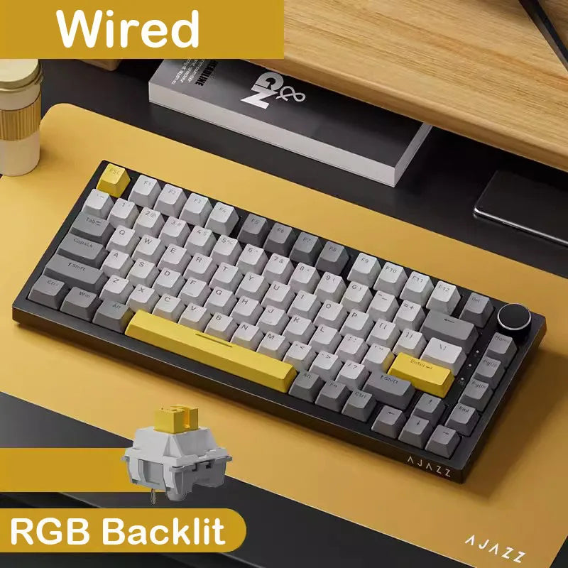 Ak820/Ak820Pro Mechanical Keyboard TFT Screen Multifunctional Knob Gaming Keyboard Wired/2.4Ghz/Bt Connect PC Keyboard