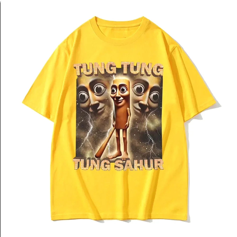 Fun Baseball Bat Fans T-Shirt Men'S and Women'S Fashionable Style Humorous T-Shirt Neutral Summer round Neck Oversized Polyester