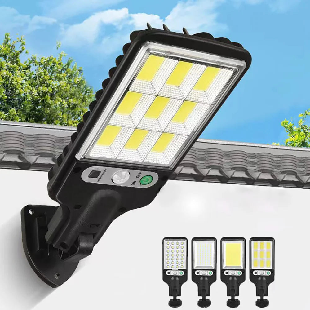 Solar Outdoor LED Wall Light with Human Body Waterproof 3Modes Induction for Garden Terrace Garage Courtyard and Street Lighting
