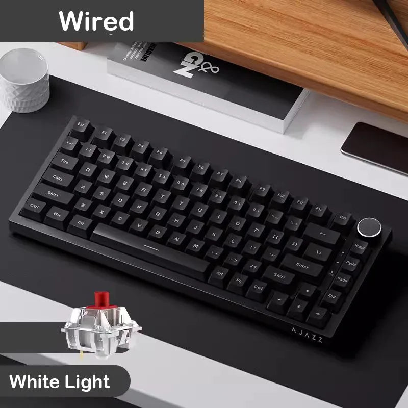 Ak820/Ak820Pro Mechanical Keyboard TFT Screen Multifunctional Knob Gaming Keyboard Wired/2.4Ghz/Bt Connect PC Keyboard