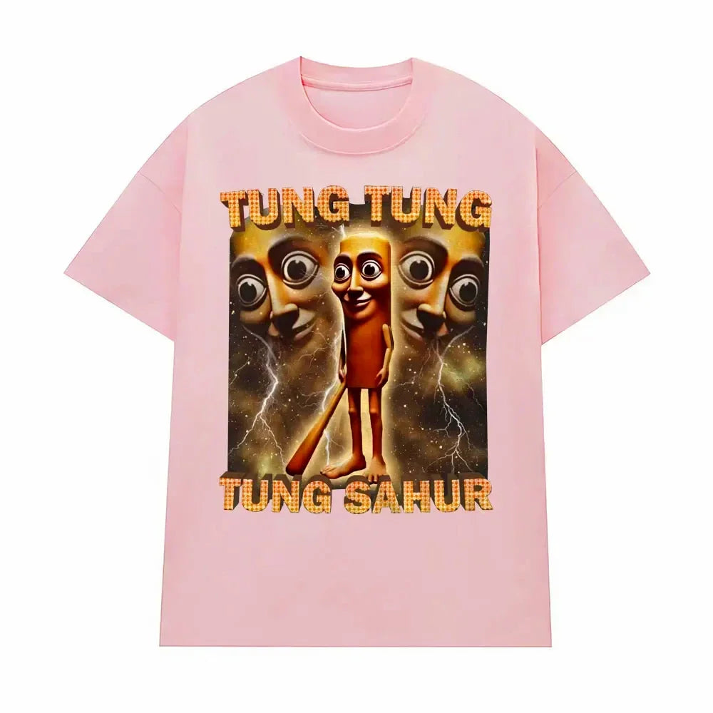 Fun Baseball Bat Fans T-Shirt Men'S and Women'S Fashionable Style Humorous T-Shirt Neutral Summer round Neck Oversized Polyester