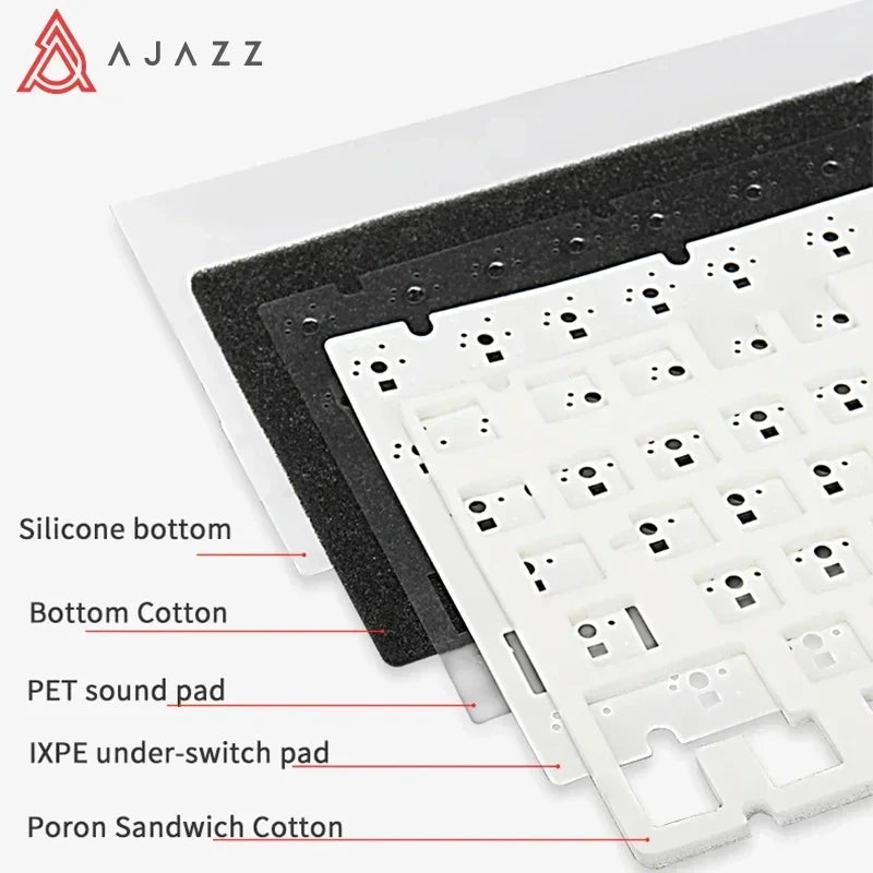 Ak820 Mechanical Keyboard Wired USB 75% White Light Gasket Full Key Hot Swap Esports Gaming Keyboard Custom for Pc Laptop