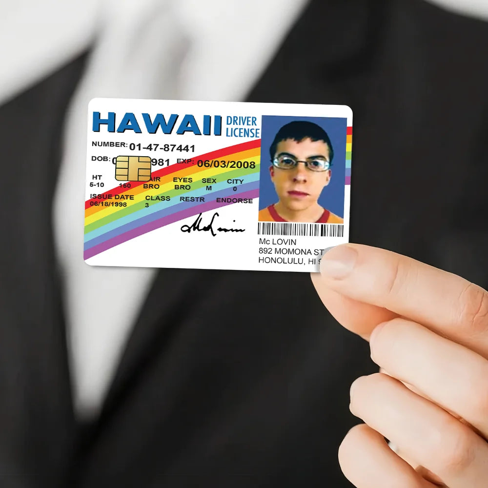 Mclovin Bank Credit Cards Bus Pass Stickers Cool Decoration Waterproof 4PCS Card